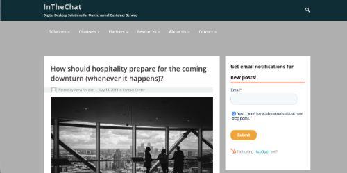 A screenshot of @InTheChat's Blog