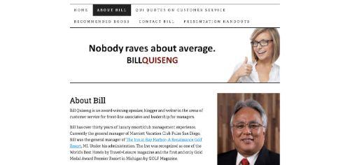 A screenshot of Bill's blog