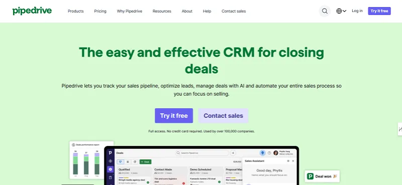 Pipedrive screenshot