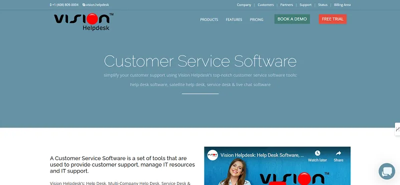 Vision Helpdesk screenshot