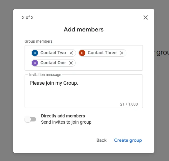 Type the email address of each person you want to add.