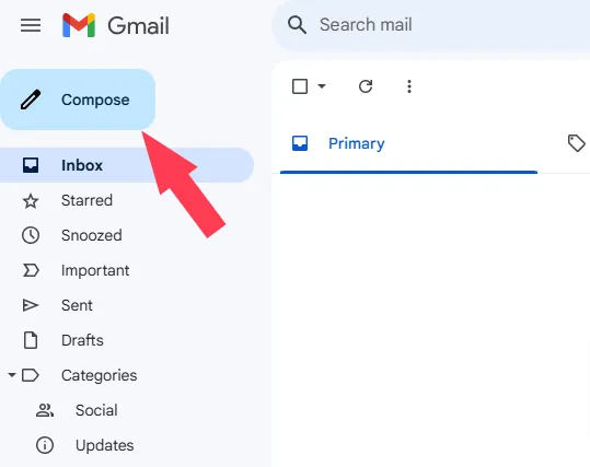 Go back to your Gmail dashboard and click the ‘Compose’ button.
