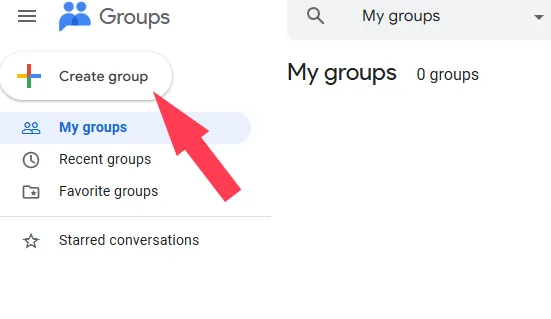 Click on ‘+ Create group’ in the upper left corner of the page.