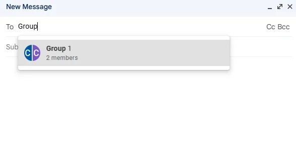 Click on the 'To' field and begin typing your label name.