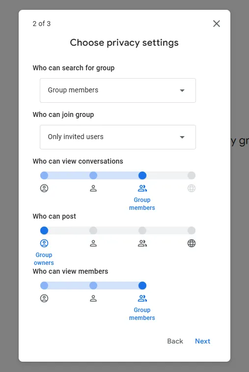 Adjust the privacy settings for your group. 