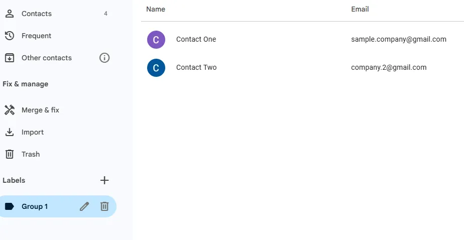 View your new group by clicking the label name on the left sidebar.