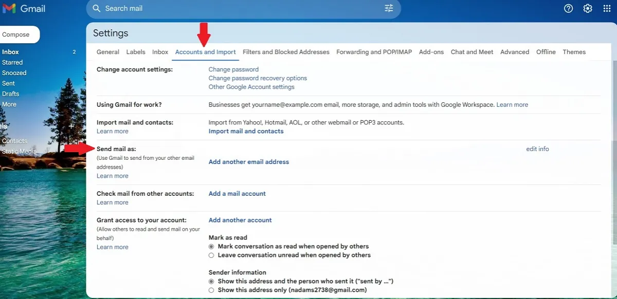 Accounts and import screenshot