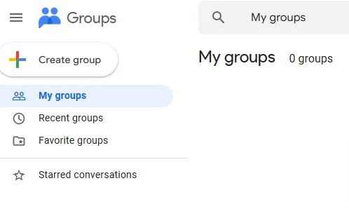 Creating a Google Group screenshot