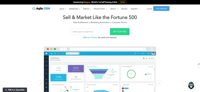 Agile CRM screenshot