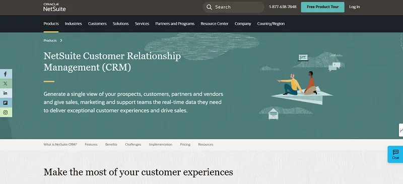 Oracle NetSuite CRM screenshot