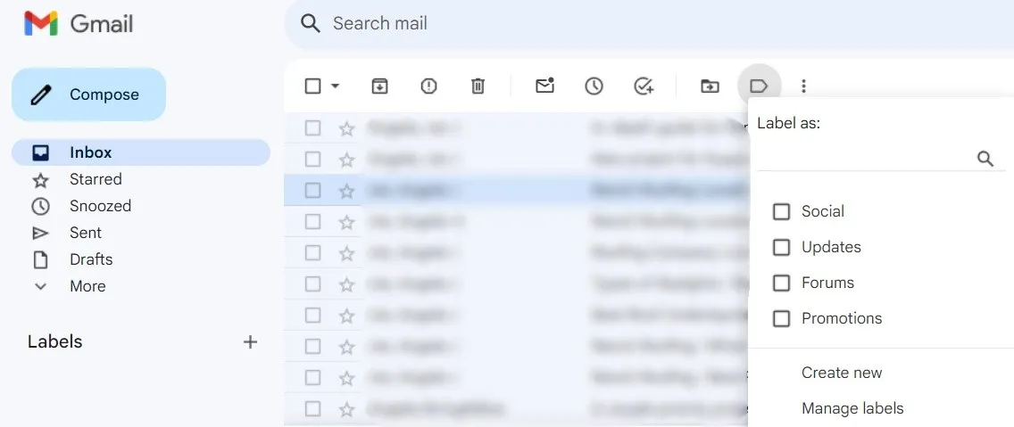 Create labels to categorize emails